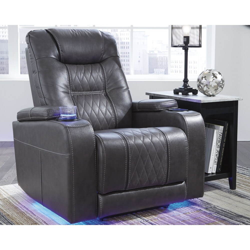 Signature Design by Ashley Gray Composer Power Recliner w/Adjustable Headrest