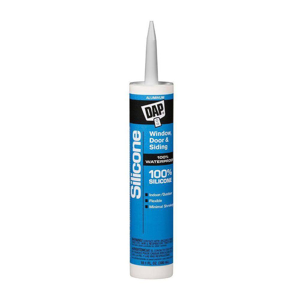 DAP Silicone 10.1 oz. Aluminum Gray Window Door and Siding Sealant (12-Pack) 7079808643