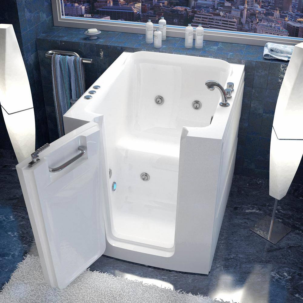 Universal Tubs HD Series 38 in. Left Swinging Door Walk-In Whirlpool Bath Tub with Left Swinging Door in White HD3238LWH