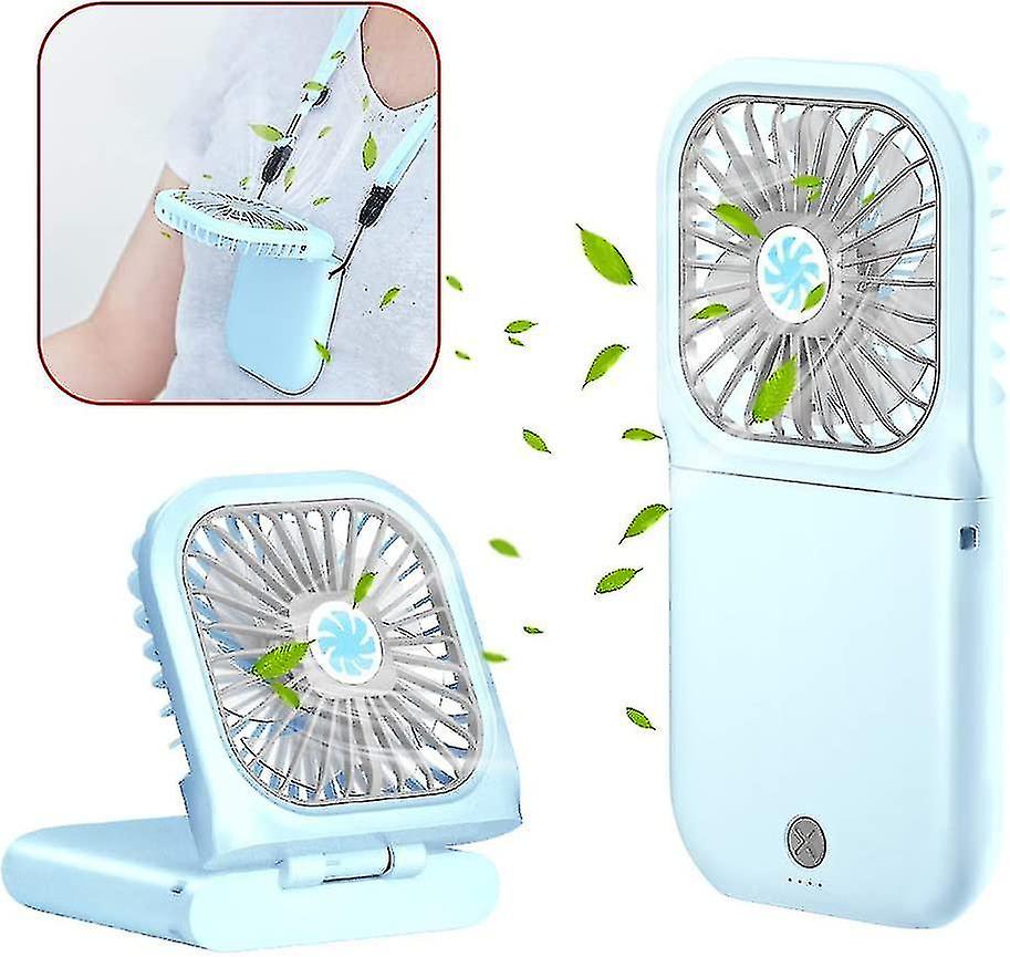 Handheld Fan， Small Personal Fan With 3 Speeds Neck Fan Rechargeable Portable Fan， Powerful Mini Usb