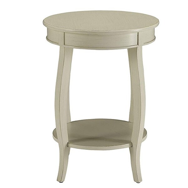 Fashionable Side Table， Antique White - 24 H x 18 W x 18 L Inches