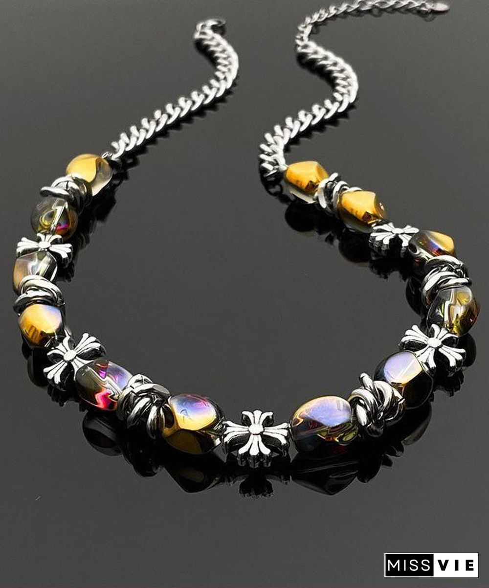 Fashion Stainless Steel Alloy Beading Collar Necklace