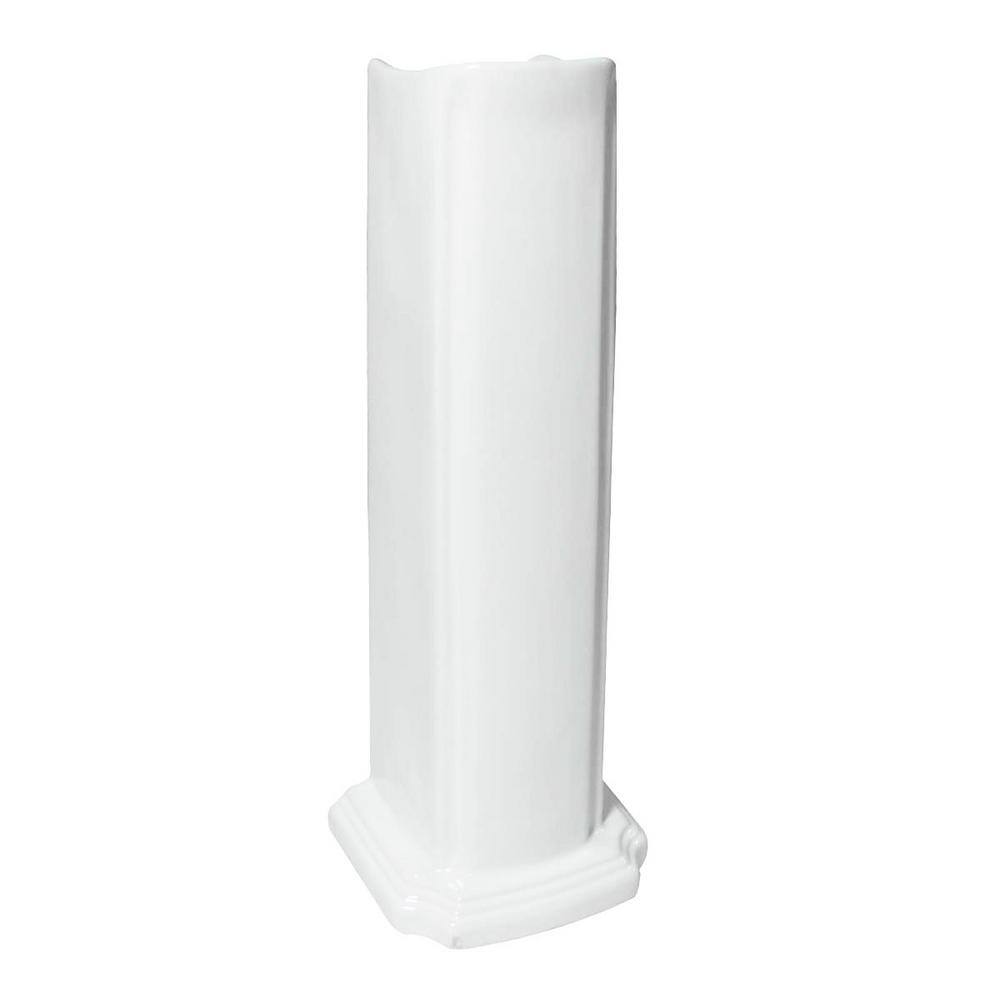 RENOVATORS SUPPLY MANUFACTURING Cloakroom 19 in. Pedestal Combo Bathroom Sink in White with Overflow 19355