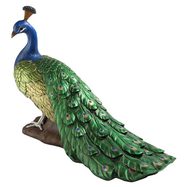 Design Toscano The Regal Peacock Garden Sculpture Large Multicolored