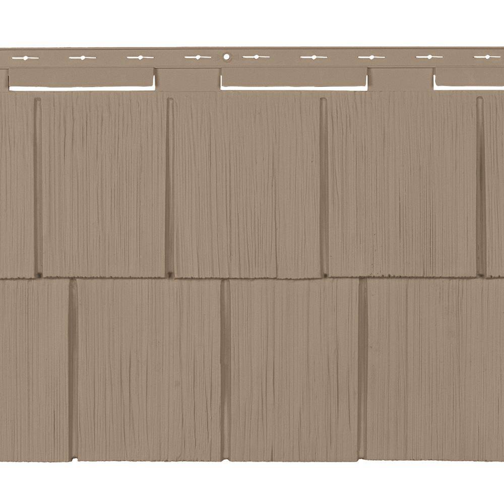 Novik NovikShake 14.5 in. x 48.75 in. RS RoughSawn Shake Polymer Siding in Khaki (12 Panels Per Box 48.8 sq. ft.) 100060048