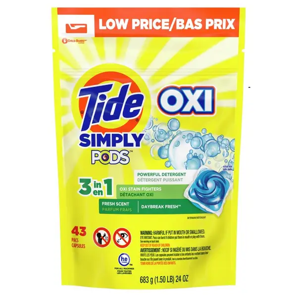 Tide 43-Count Simply PODS +Oxi Daybreak Fresh Liquid Laundry Detergent Pacs