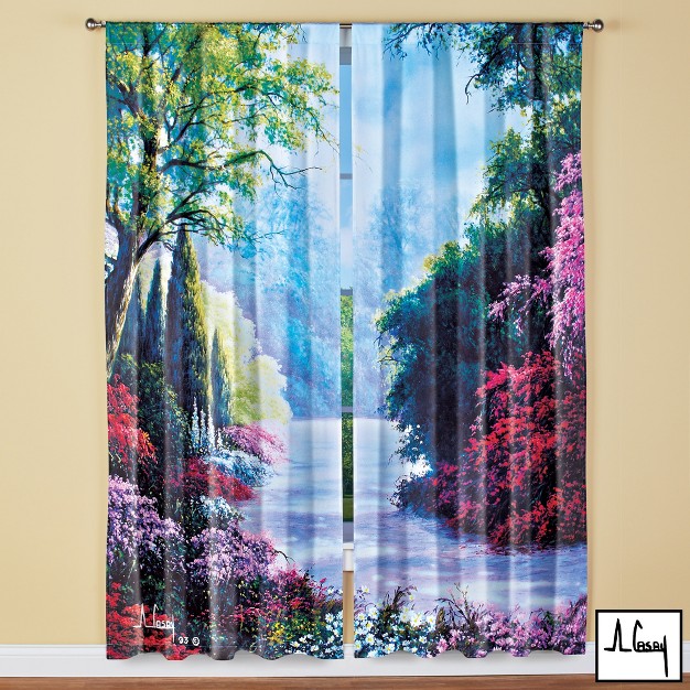 Collections Etc Scenic Garden Path Window Drapes