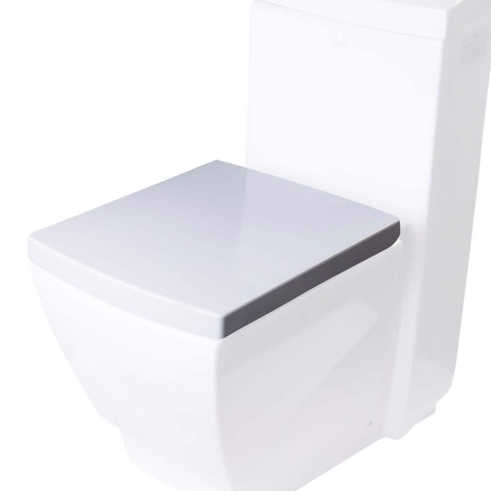 EAGO Elongated Closed Front Toilet Seat in White