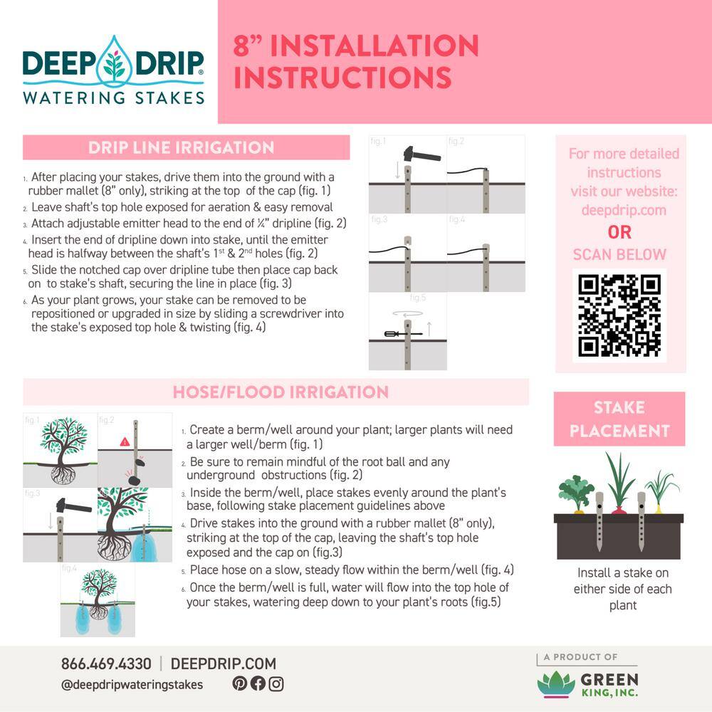 DEEP DRIP 8 in. Watering Stake (2-Pack) GKDD008-2pk