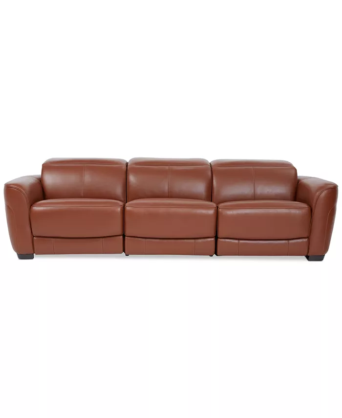 Macy's Lexanna 3-Pc. Leather Sofa with 3 Power Motion Recliners