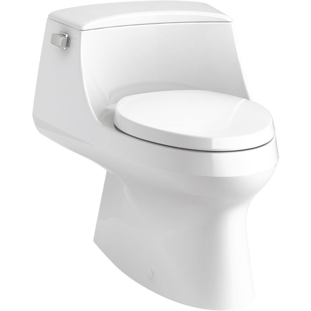 KOHLER San Raphael 1-Piece 1.28 GPF Single Flush Elongated Toilet with Left-Hand Trip Lever in White K-3722-0