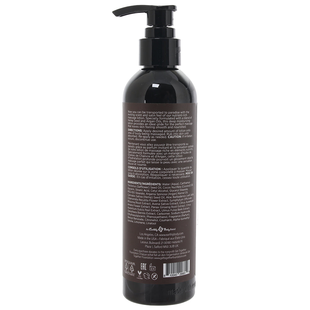 Hemp Seed Massage Lotion 8oz/237ml in Kashmir Musk