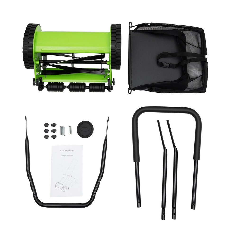 12 Inch 5 Blade Push Reel Manual Lawn Mower