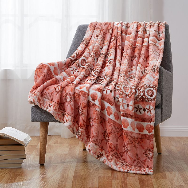 VCNY Home Saray Coastal Medallion Plush Throw Blanket