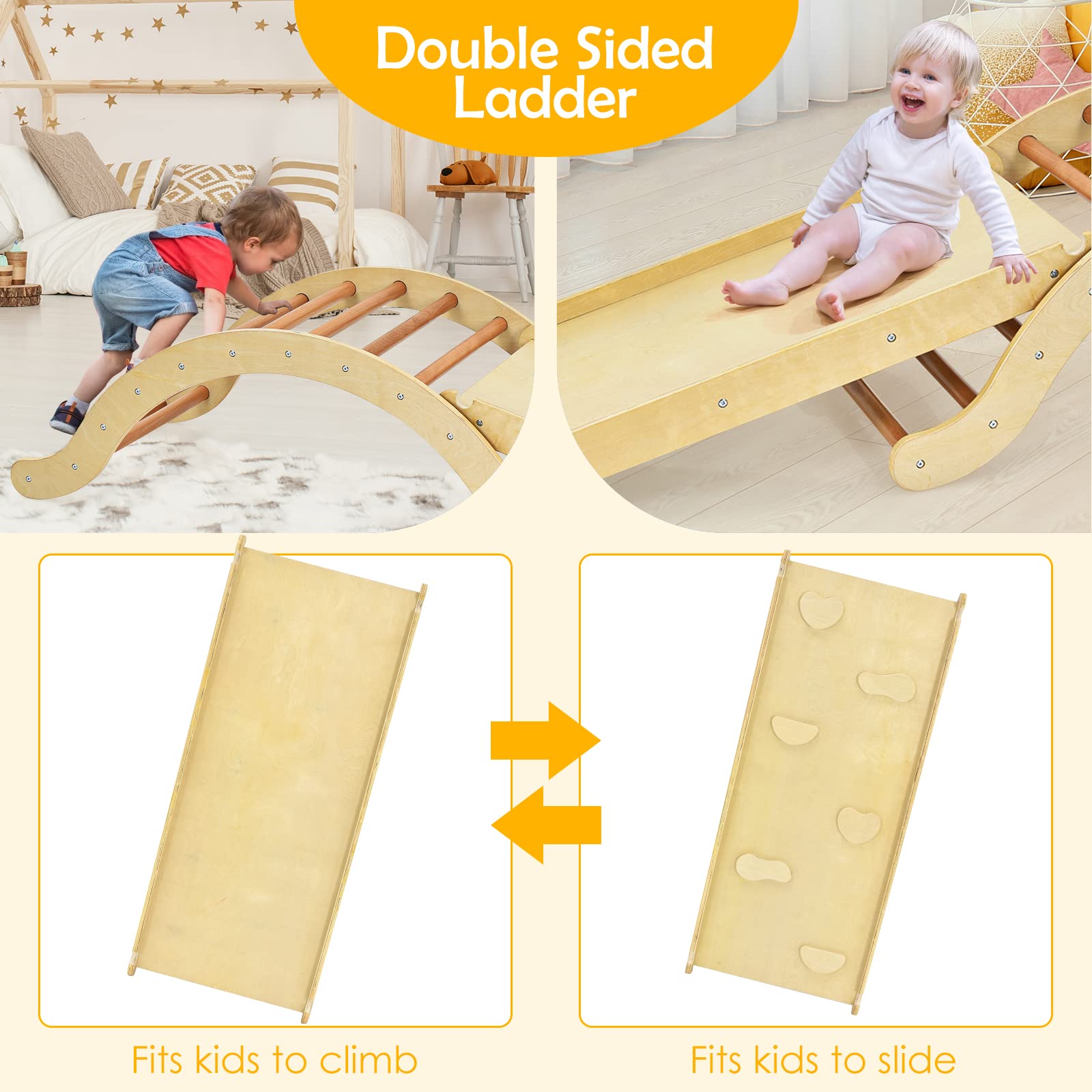 Costzon Climbing Ladder for Toddler with Ramp/Padding