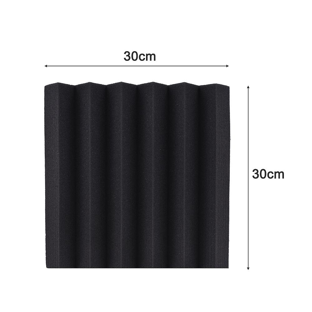 12 Pack Studio Acoustic Foams Sponge Panels Tiles Absorption Sound Insulation Foam Triangle Flame-retardant High Density 30 * 30cm / 12 * 12in Blackandr