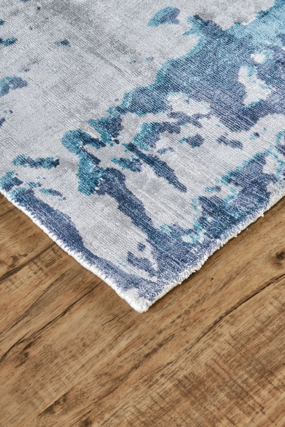 Cashel Hand Woven Navy and Ocean Blue Rug by BD Fine