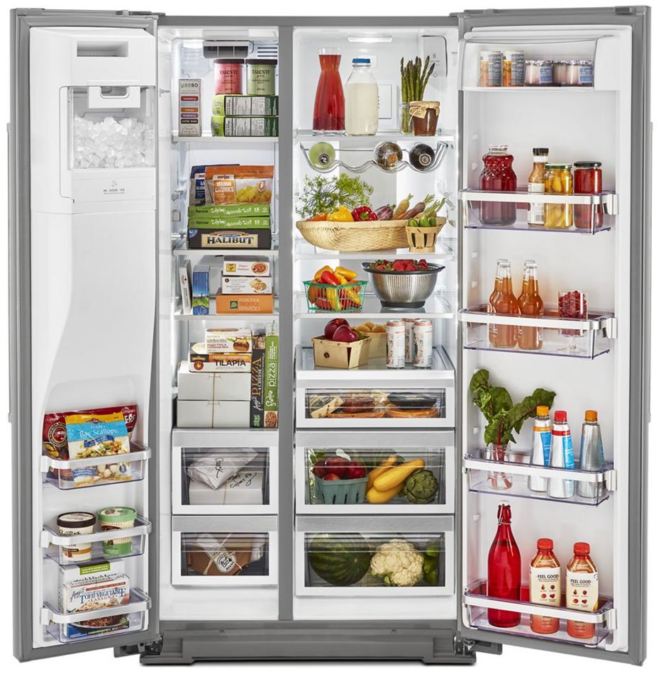 KitchenAid ADA 24.8 Cu. Ft. PrintShield Stainless Steel Side-By-Side Refrigerator With Exterior Ice And Water Dispenser