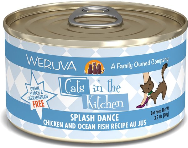 Weruva Cats in the Kitchen Splash Dance Chicken and Ocean Fish Au Jus Grain-Free Canned Cat Food