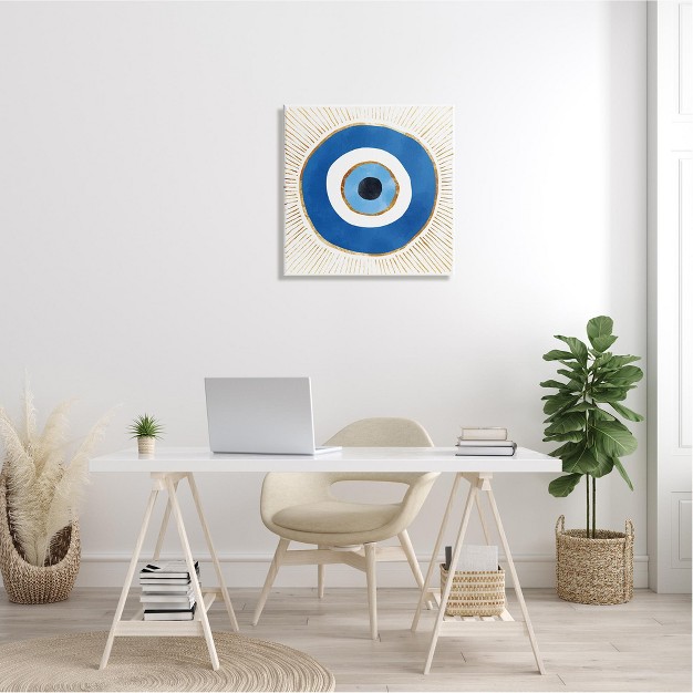 Stupell Evil Eye Symbol Striped Rays Gallery Wrapped Canvas Wall Art