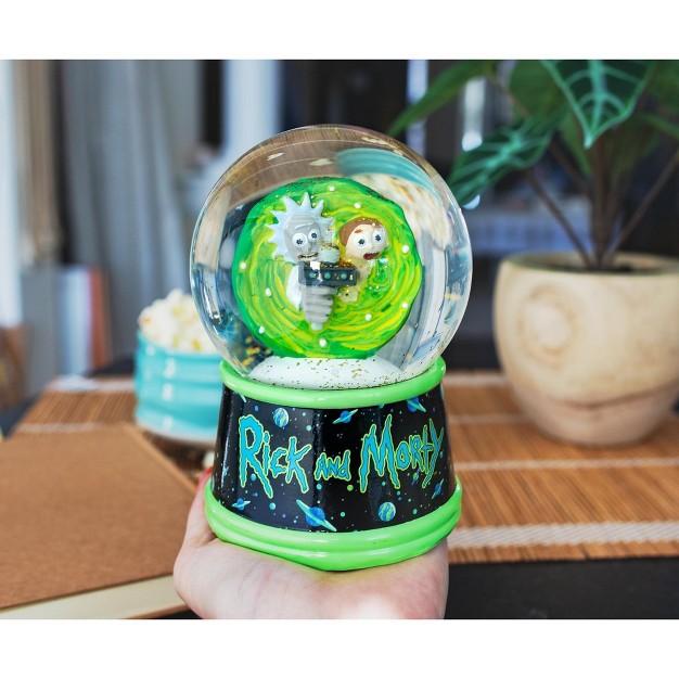 Silver Buffalo Rick And Morty Portal Light up Collectible Snow Globe 6 Inches Tall