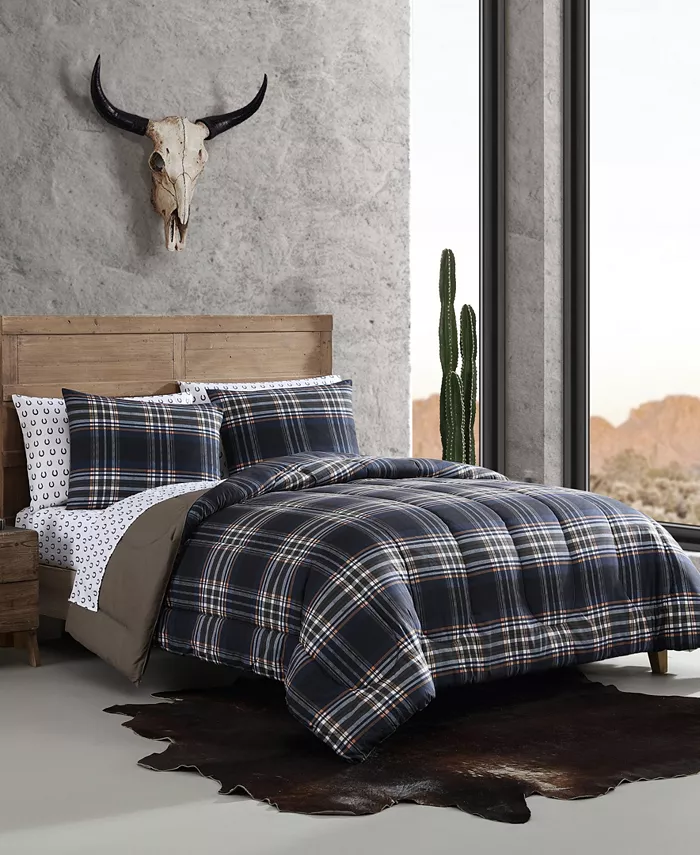 Wrangler City Flats Plaid Reversible Duvet Cover Set， King