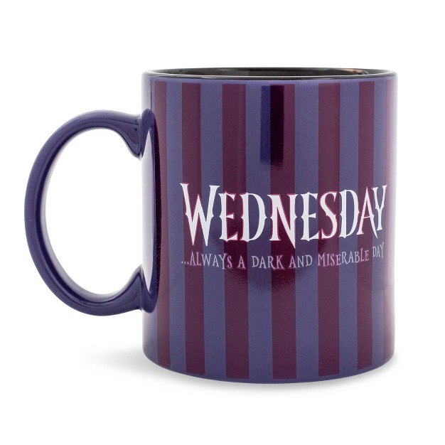 Silver Buffalo Addams Family Wednesday Cello Silhouette Ceramic Mug Holds 20 Ounces