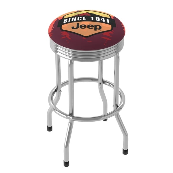 Jeep Sunset Mountain 360 Degree Swivel Barstool with Foam Padded Seat - 20.75 x 20.75 x 29