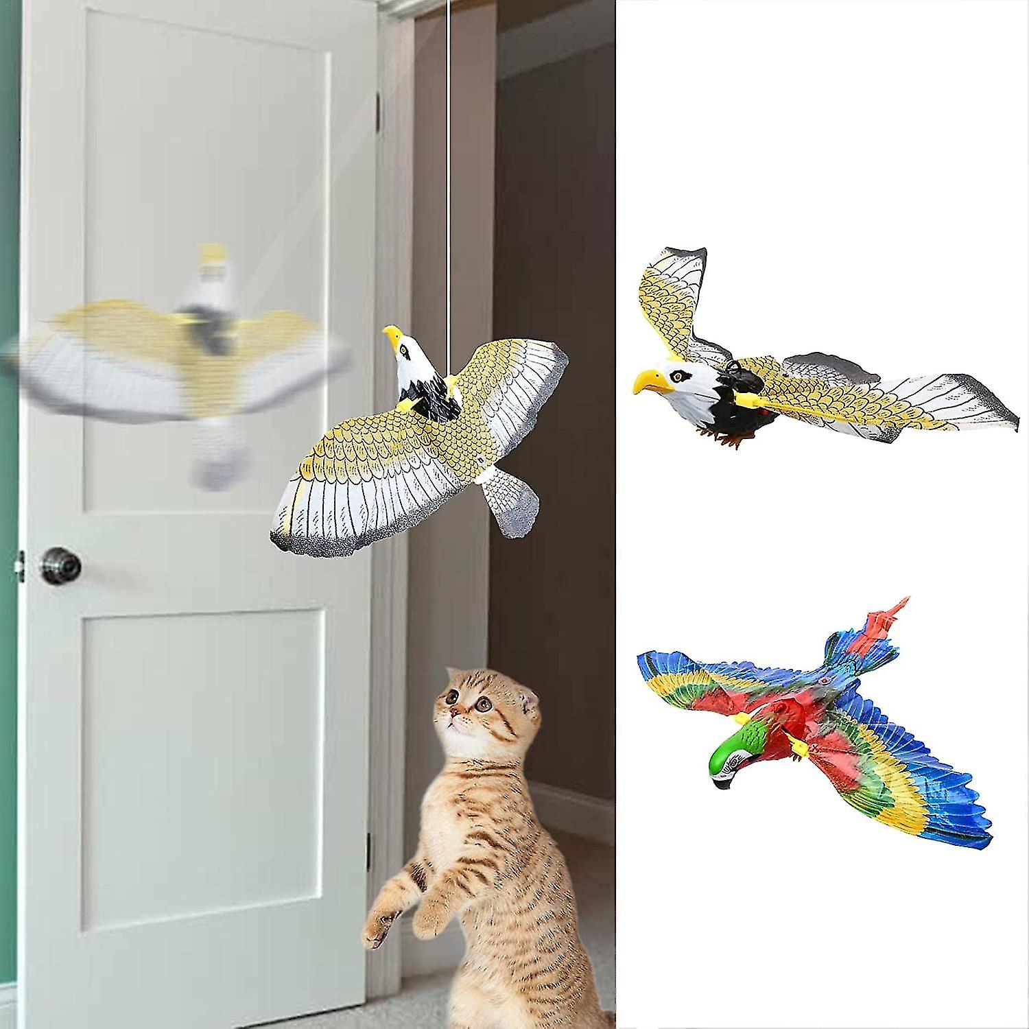 Electric Bird Toys For Cats， Interactive Kitten Toys For Cats To Play And Exercise， Eagle/parrot Shape Sound Toys