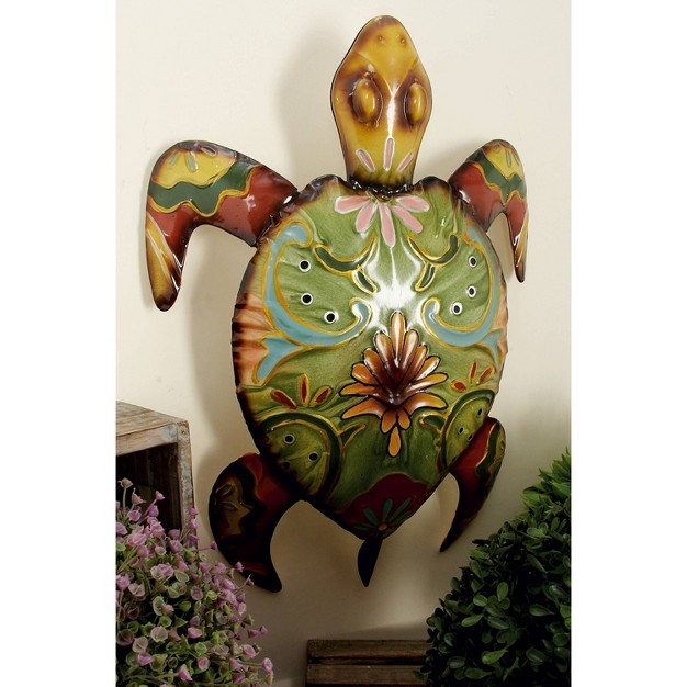 X 19 quot Coastal Metal Turtle Wall D cor Olivia amp May