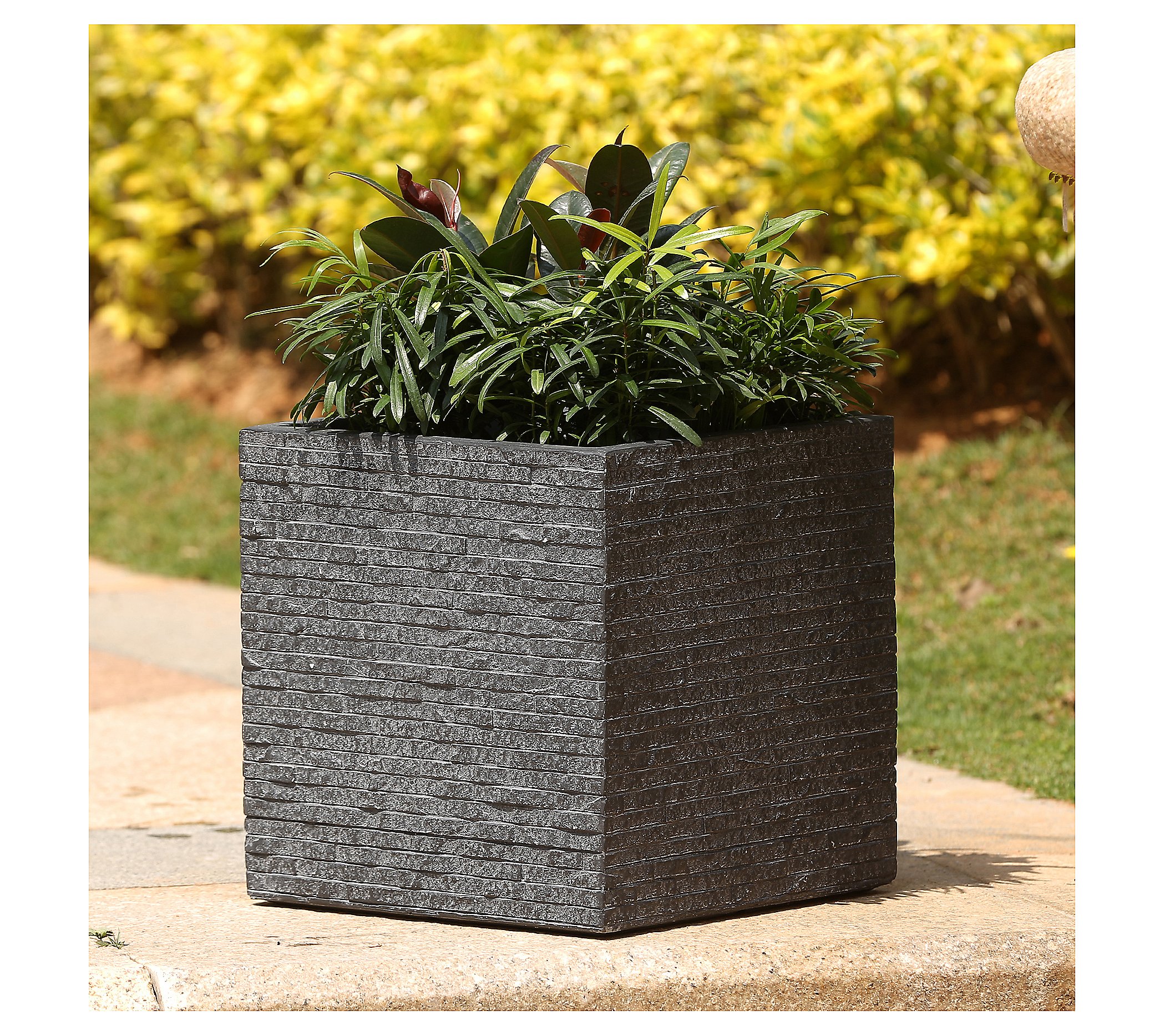 Luxen Home Gray 12 Square Planter