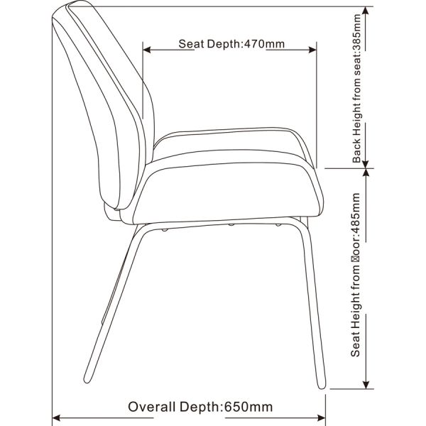 Lorell Bonded Leather U-Shaped Seat Guest Chair