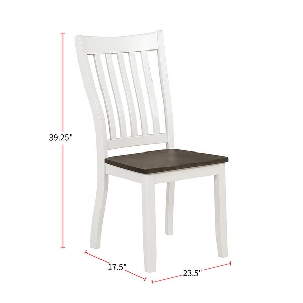 Set of 2 Dining Side Chairs in Espresso and White