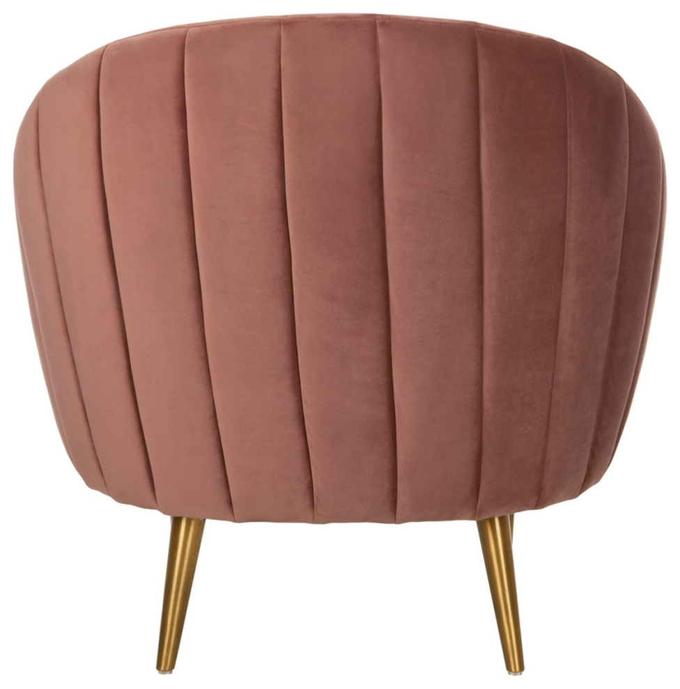 Kasia Channel Tufted Tub Chair Dusty Rose   Midcentury   Armchairs And Accent Chairs   by Peachtree Fine Furniture  Houzz