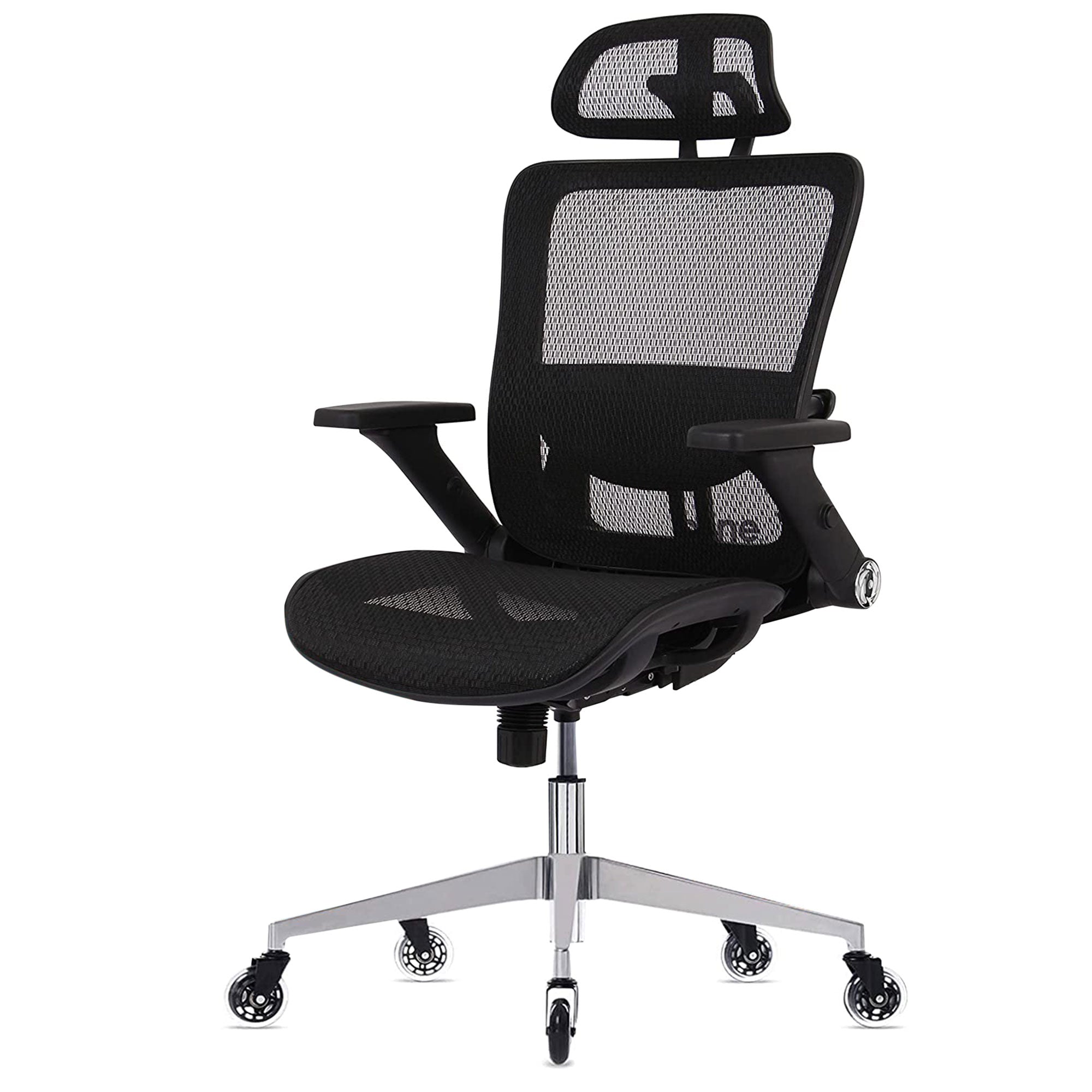 ErgoMax Ergonomic Adjustable Swivel Office Chair w/ Lumbar Support, Black (Used)