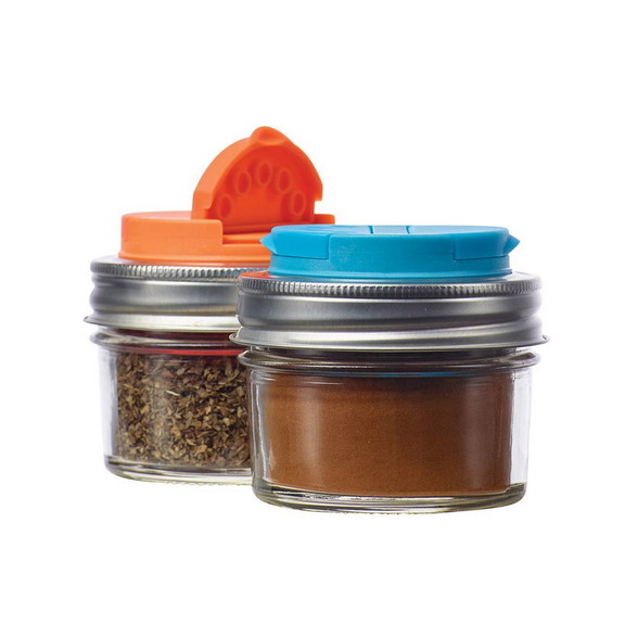 Jarware 82642 Spice Lids  Orange   Blue