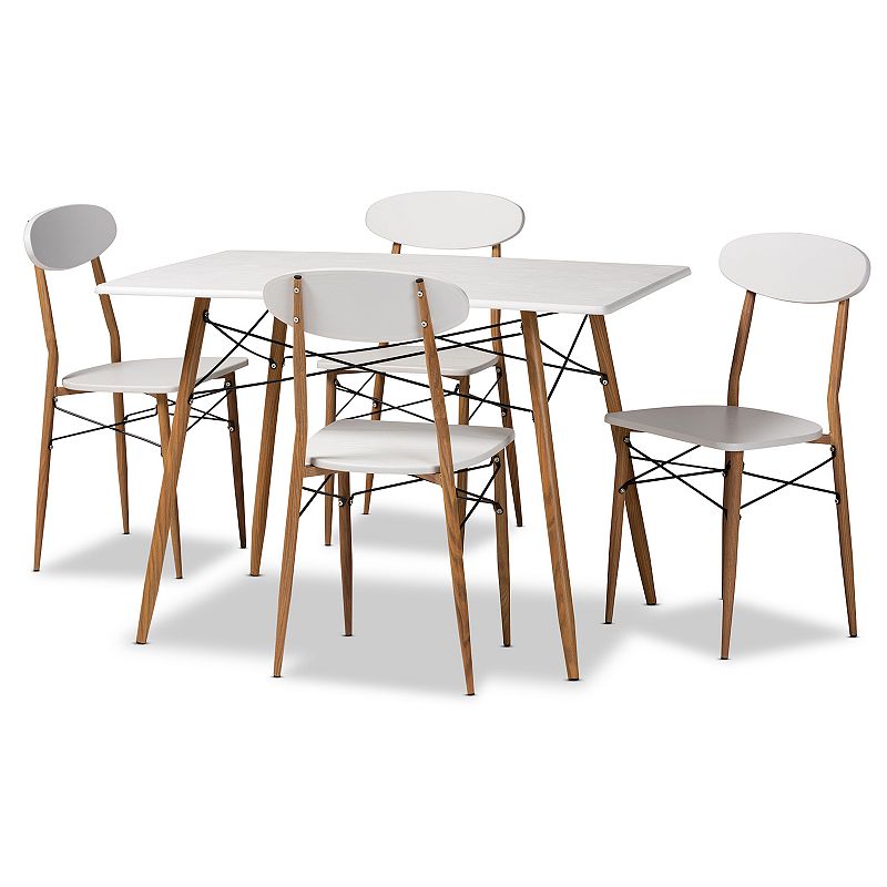 Baxton Studio Wayne Dining Table and Chair 5-piece Set