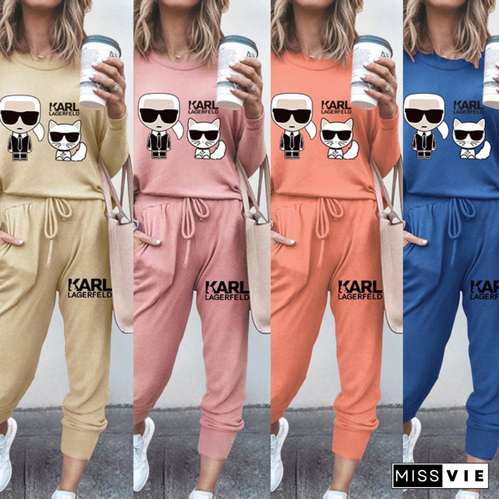 Spring Autumn New Women Fashion Long Sleeved Tracksuit High Quality Pure Color Jogging Sets Tops Pants(7-Colors)