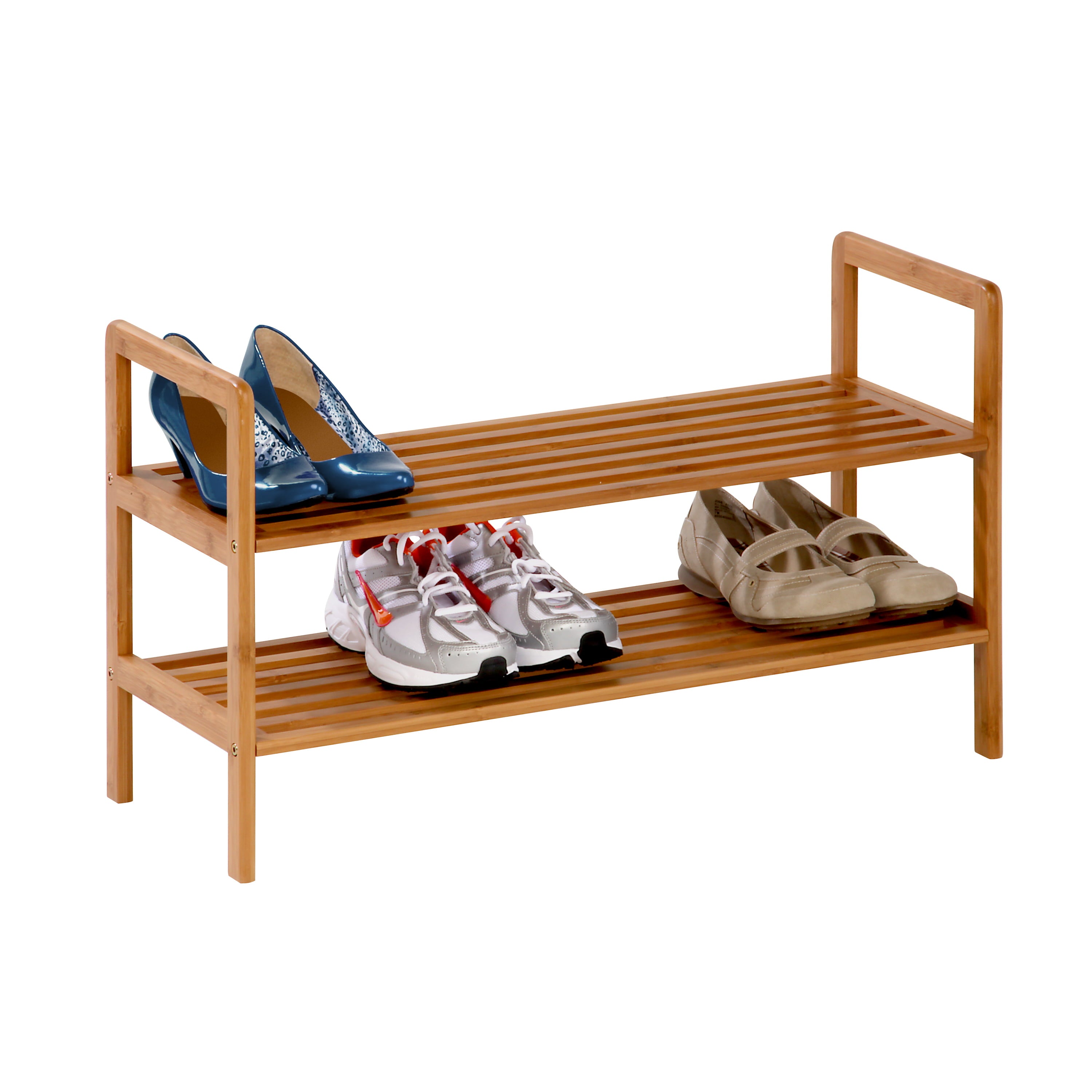 2 Shelf Bamboo Shoe Rack