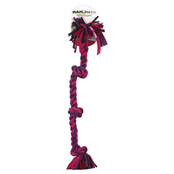 Mammoth Flossy Chews 4 Knot Rope Tug Dog Toy， Large， 27