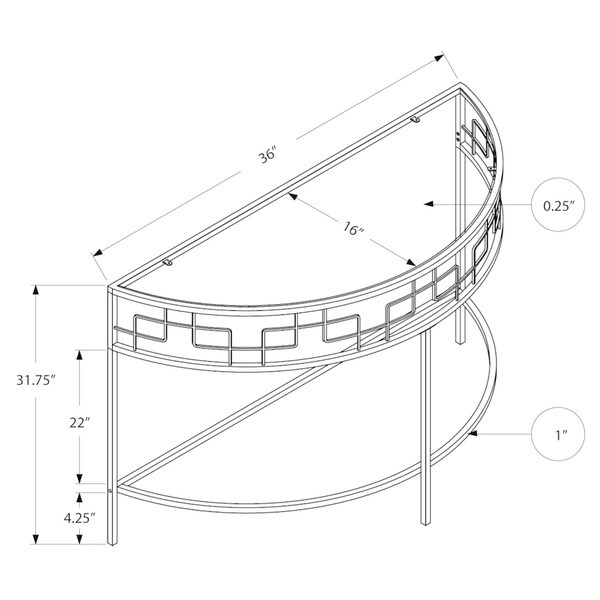 White Metal Hall Console Accent Table