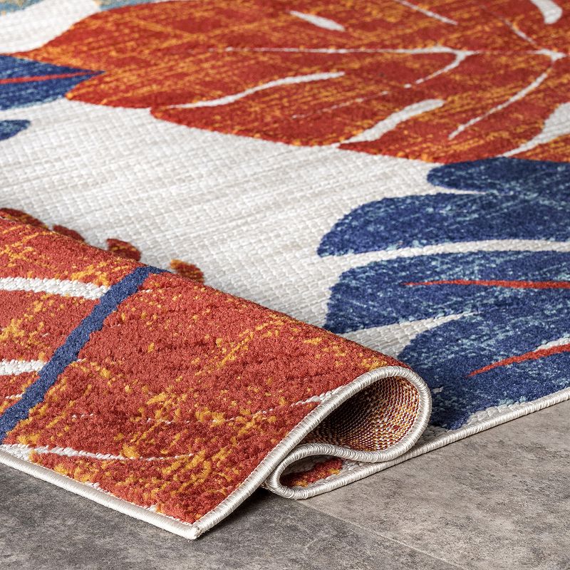 nuLOOM Ryleigh Textured Leaves Indoor/Outdoor Area Rug