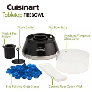 Cuisinart Outdoor 7.25 in. H Petite Tabletop Fire Bowl with Glass Stones COH-700