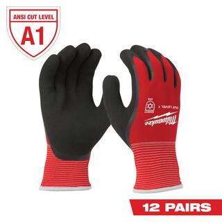 MW X-Large Red Latex Level 1 Cut Resistant Insulated Winter Dipped Work Gloves (12-Pack) 48-22-8913B