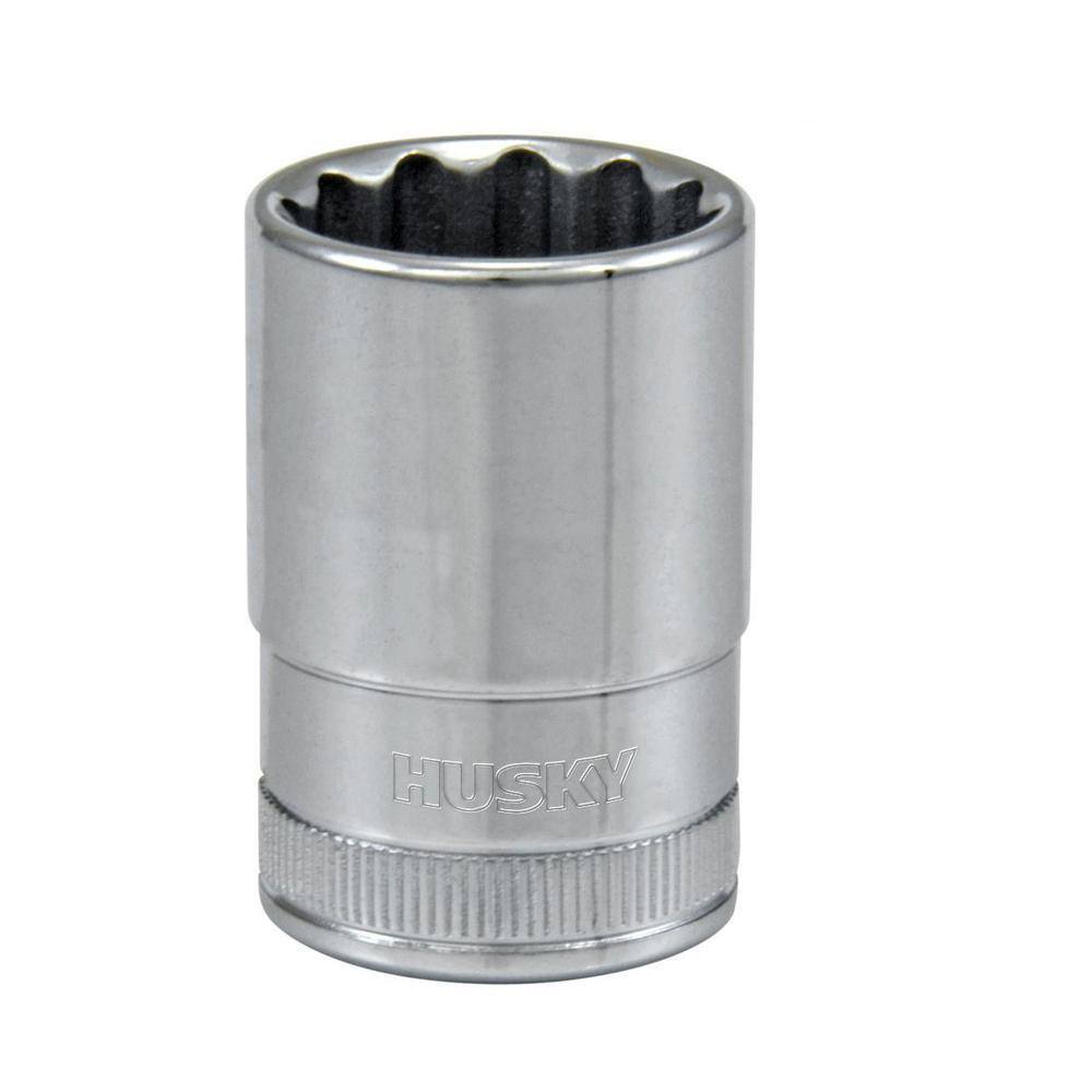 Husky 12 in. Drive 19 mm 12-Point Metric Deep Socket H2D12P19MM