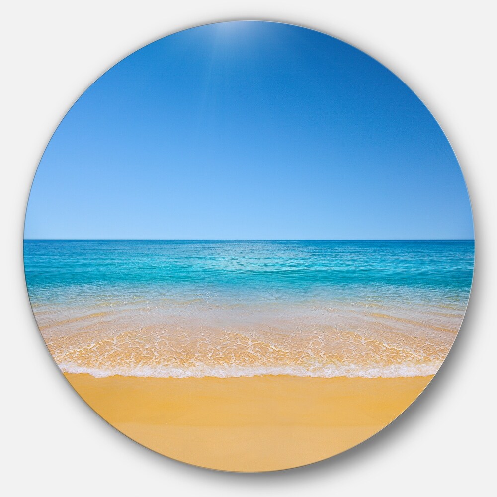 Designart 'Dark View of Tropical Beach' Seashore Photo Disc Metal Artwork