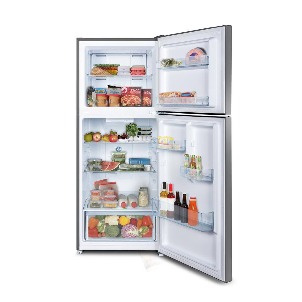 Forte 24 in. Refrigerator comes with 10.4 cu. ft. Total Capacity Glass Shelves Reversible Doors in Stainless Steel F10TFRESSS