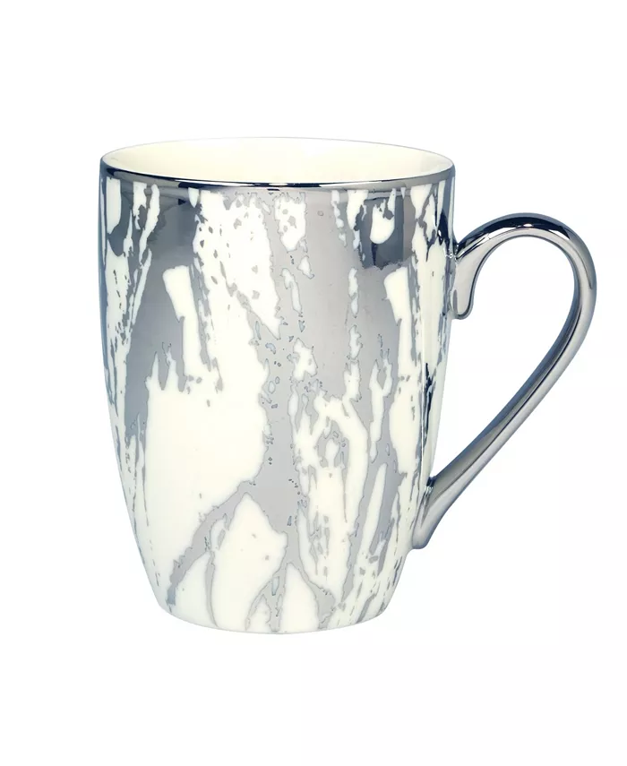 Certified International Matrix Silver-Tone Plated Tapered Mugs Set of 6