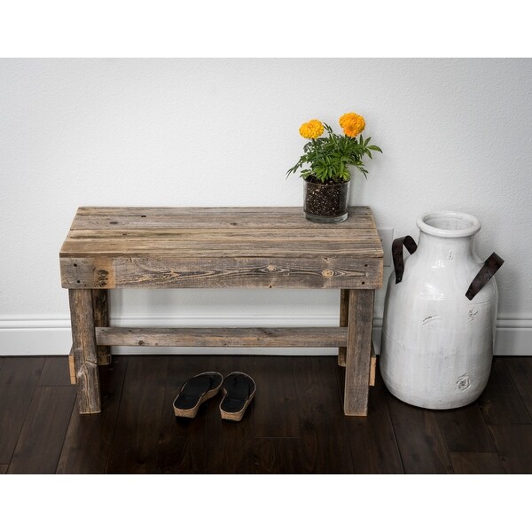 Wood Bench， Natural and White