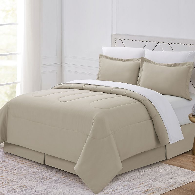 Swift Home Complete Comforter Set with Sheets and Bed Skirt